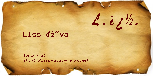 Liss Éva névjegykártya